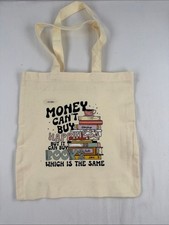 Hand Crafted Cream Book-Print Tote Bag