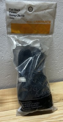 Vintage (1970) Angelo Lamp parts Flat Black Finish Swag-Lite Kit  brand new !!