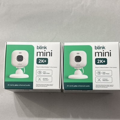 NEW UNOPENED - 2 pack of Blink Mini 2K+ Indoor/Outdoor Camera White