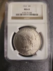 1922 Peace Dollar $1 Silver .900 Philadelphia NGC MS63 Certified Coin