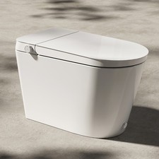 Non-electric Elongated Smart Toilet with Bidet,ADA Height,auto flush,1.22GPF