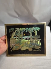 Kafka Industries Vintage Gold Foil Art Etching Sailboat Picture 8x10