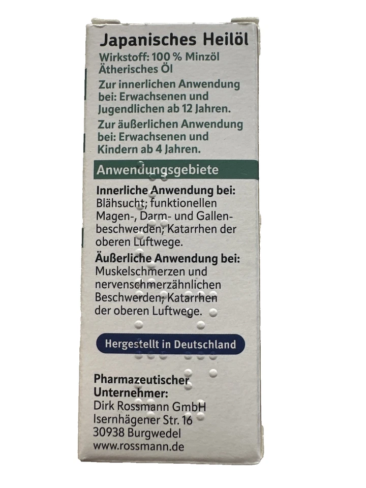 Altapharma Japanisches Heilöl, 100% ätherisches Minzöl, 30 ml, neu&ovp - Bild 3 von 4