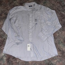 Chaps Men's Long Sleeve Grey Oxford Shirt Size 17-17 1/2 34/35 NWT