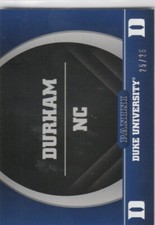 DURHAM NC TEAM LOGO 2015 DUKE COLLEGIATE #2 GOLD PARALLEL SERIAL #'D 25/25 LAST!