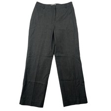 VTG Talbots Gray Wool Nylon Dress Pants Stretch 8P Made Italy Lined Flat Front