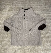 baby GAP casual oatmeal buttoned mock neck cable-knit sweater Size 4