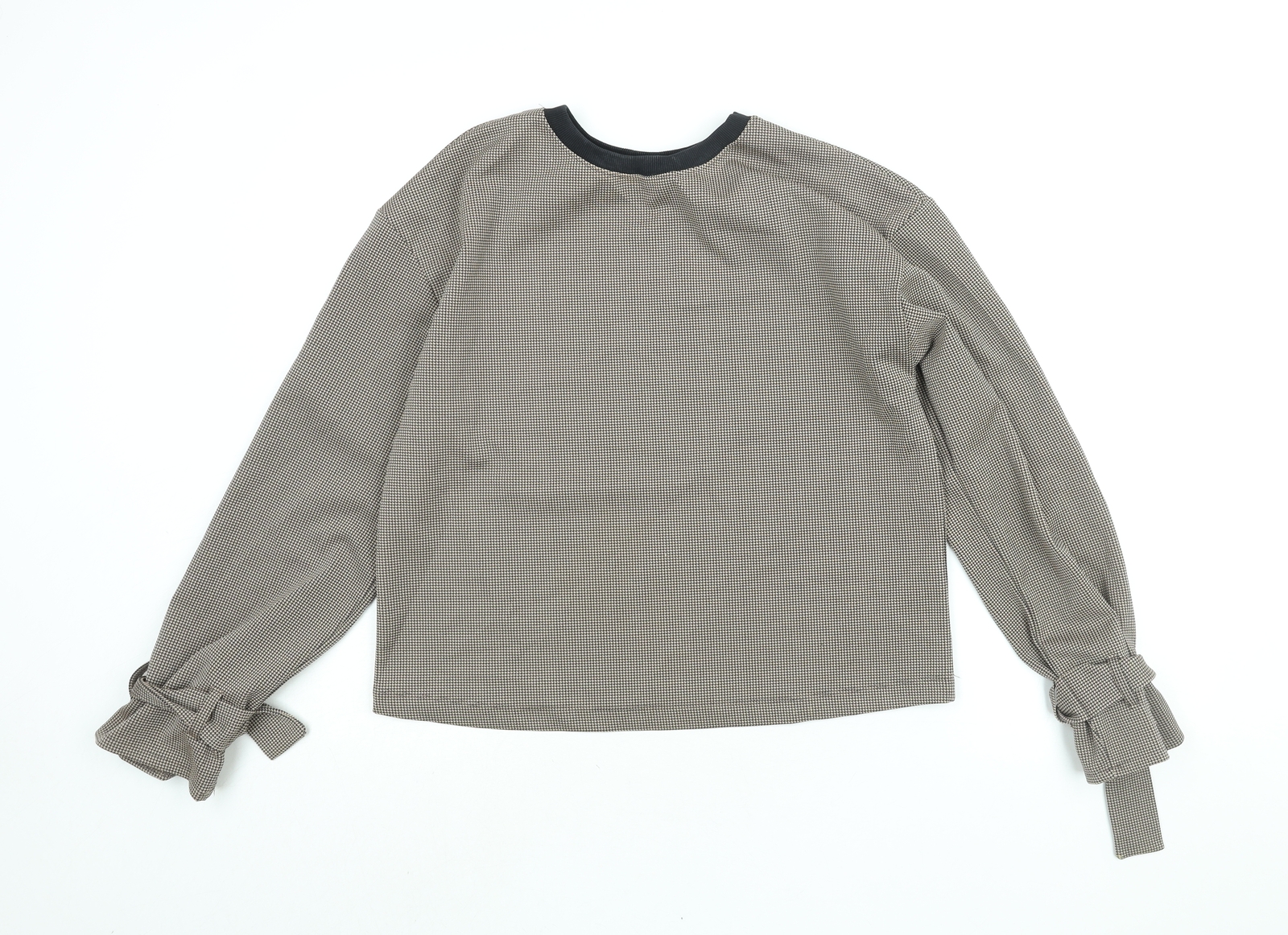 Zara Womens Black Check Polyester Basic Blouse Si… - image 1