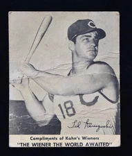 1957 Kahn's Wieners Ted Kluszewski - Cincinnati Reds - with Tab