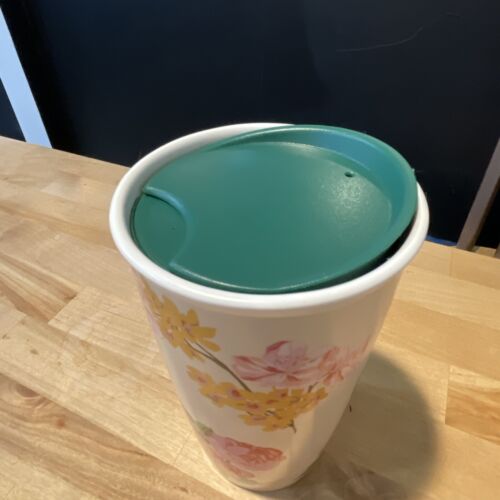 Starbucks Pink Floral Bando Rose Print Ceramic Traveler Tumbler 12 oz - Picture 5 of 12