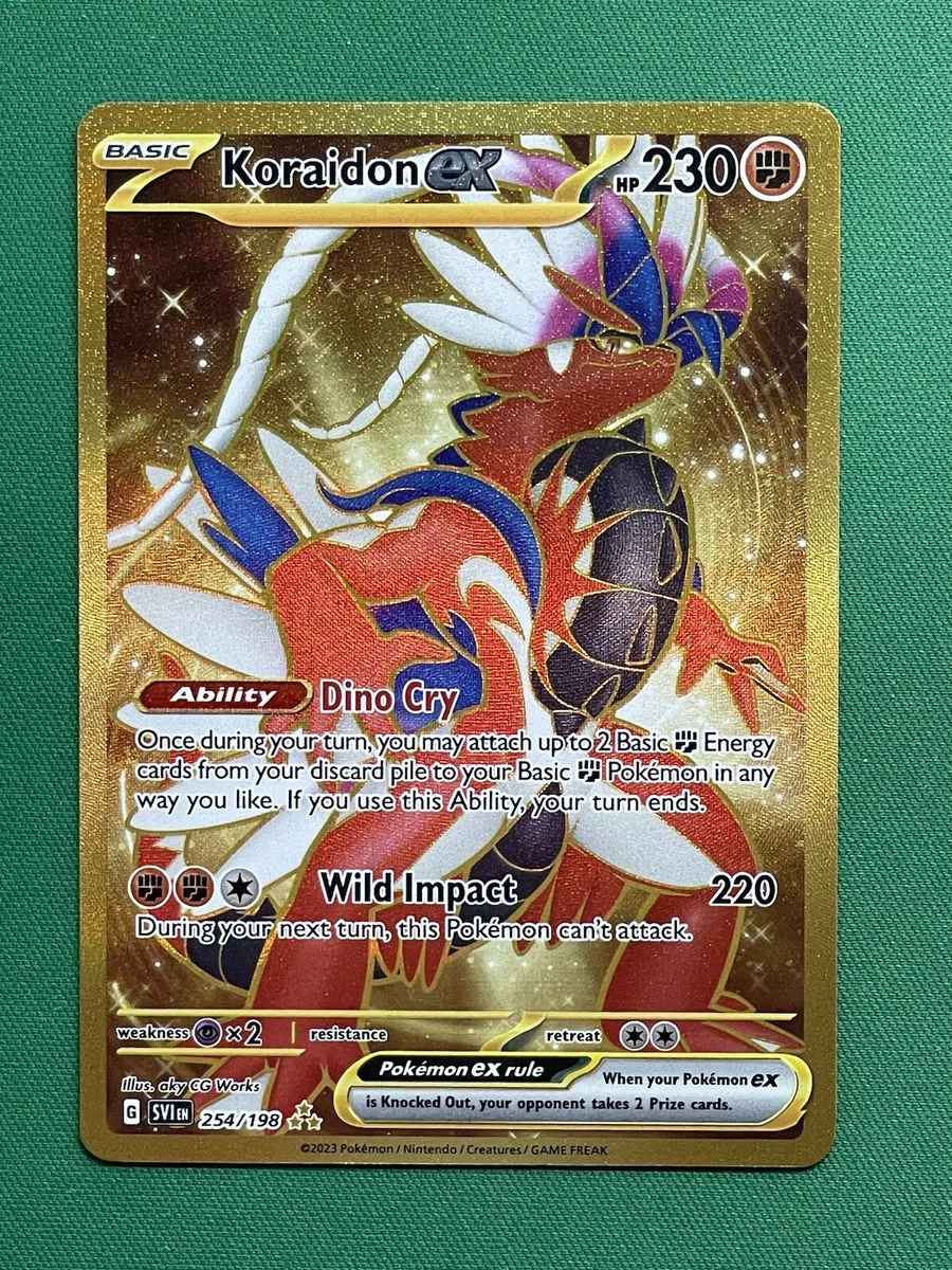 Mavin  Pokemon TCG Scarlet & Violet Koraidon EX HYPER RARE GOLD 254/198  ENGLISH