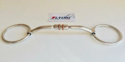 FLYING HORSE Myler Loser Ring Komforttrense Pferd Bit Design mit Kupferrolle (UK VERKÄUFER)