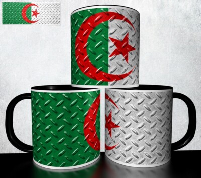 Mug Personnalisé Drapeau Algérie - 325 Ml Céramique Blanche - Neuf