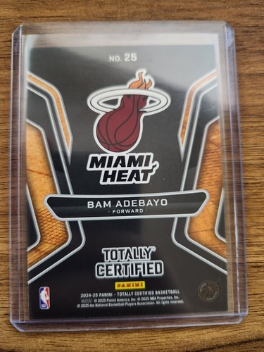 2024-25 Totally Certified - Gold Team Bam Adebayo Miami Heat #25 Mirror Holo - Picture 4 of 4