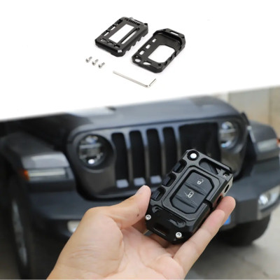 Schlüsselhülle mit Schutzhülle für Jeep Wrangler JL ab 2018, Schwarz US-Version