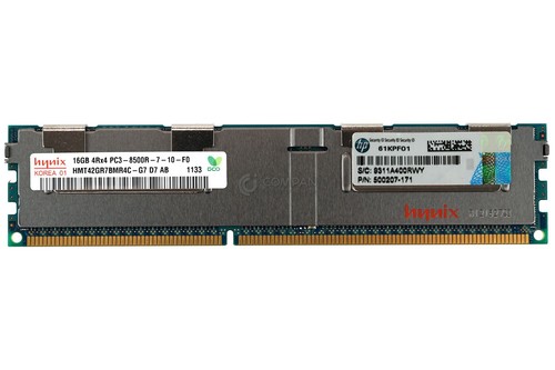 500207-171 HP DDR3 16GB 4RX4 PC3-8500 1066MHZ RDIMM - Picture 2 of 7