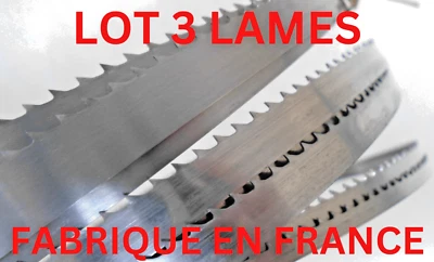 Lot de 3 lames de scie à ruban 6/10/12 mm 2300 mm Réaffûtable fabriqué en France - Photo 1/2