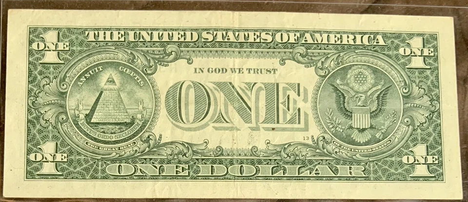 Fancy Serial Number H 38223383 A FRN  2017 St Louis One $1.00 Bill - Image 2 of 2