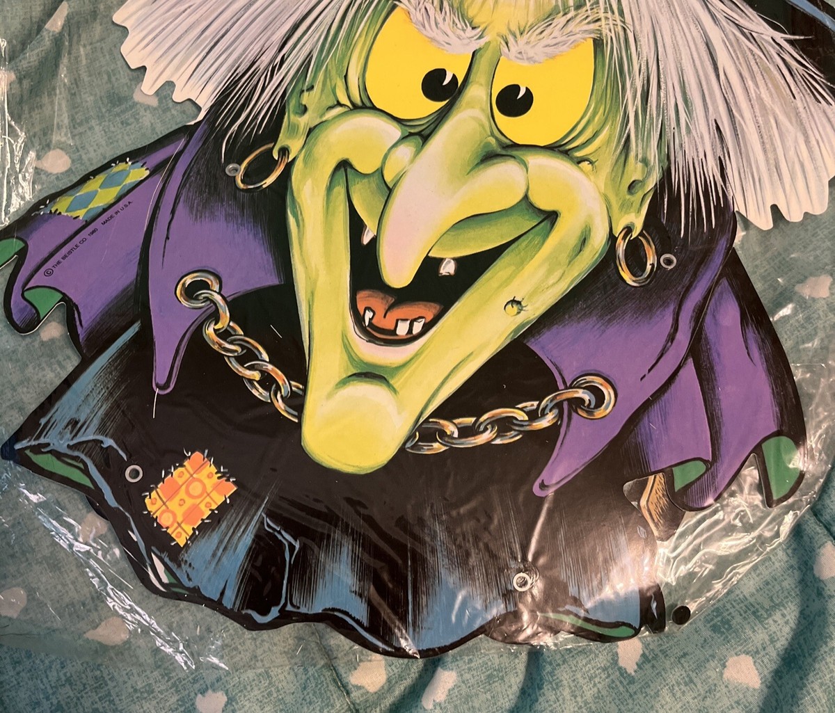 1-Vtg 1980 The Beistle Company Witch Goblin Die Cut Halloween