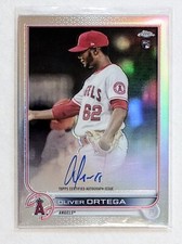 2022 Topps Chrome Oliver Ortega Refractor Auto /499 RC #RA-OO Los Angeles Angels