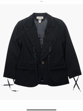 Converse John Varvatos Black Laced Up Fitted Jacket With Pockets Xs Vgc Pb15