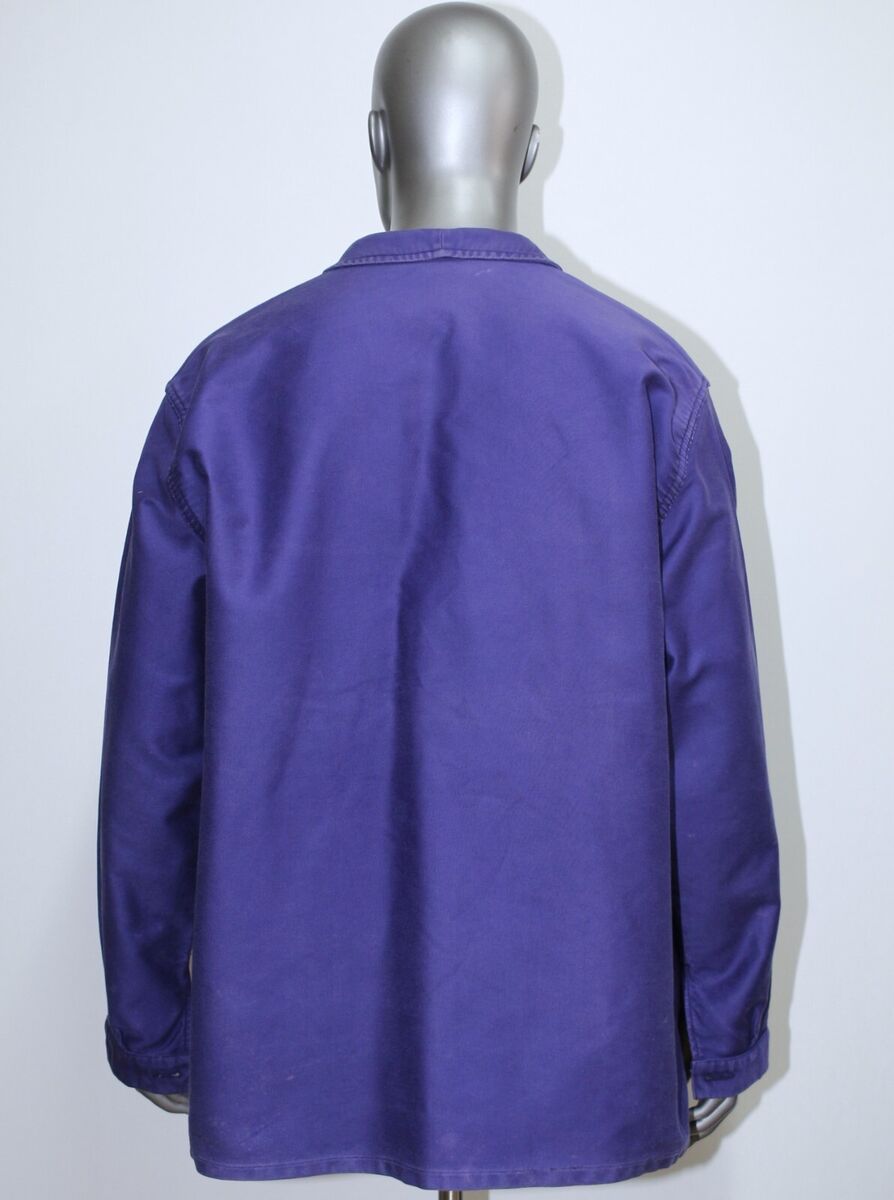 French Vintage Blue Moleskin Work Jacket ADOLPHE LAFONT Size French Vintage Blue Moleskin Work Jacket ADOLPHE LAFONT Size