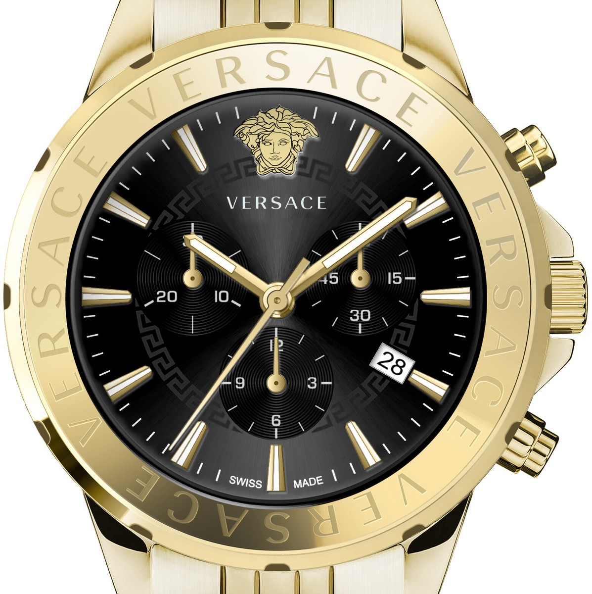 Versace VEV602123 Signature Chronograph black gold Steel 