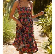 Anthropologie Farm Rio Island Cover-Up Midi Dress in Tropical Jungle Size Small