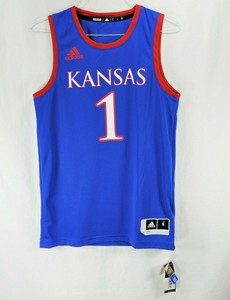 New Adidas Ku Kansas Jayhawks Basketball Jersey 1 Replica Jersey Ncaa Mens S Ebay