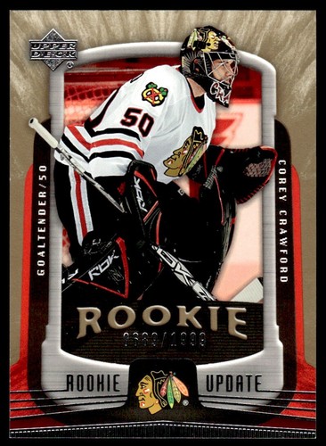 2005-06 Upper Deck Rookie Update Corey Crawford Rookie /1999 Chicago Blackhawks - Picture 1 of 2