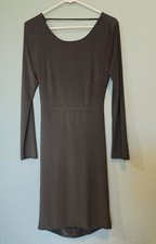 Fashion Nova Olive Green Long Sleeve Backless Ruched Mini Dress Size Large Sexy