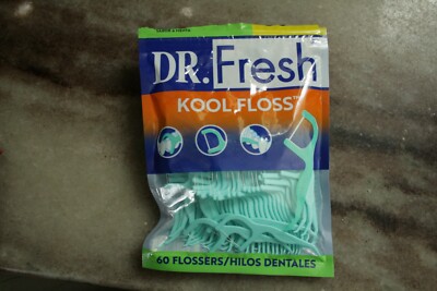 Dr. Fresh Kool Floss Bag of 60 Flossers Opened
