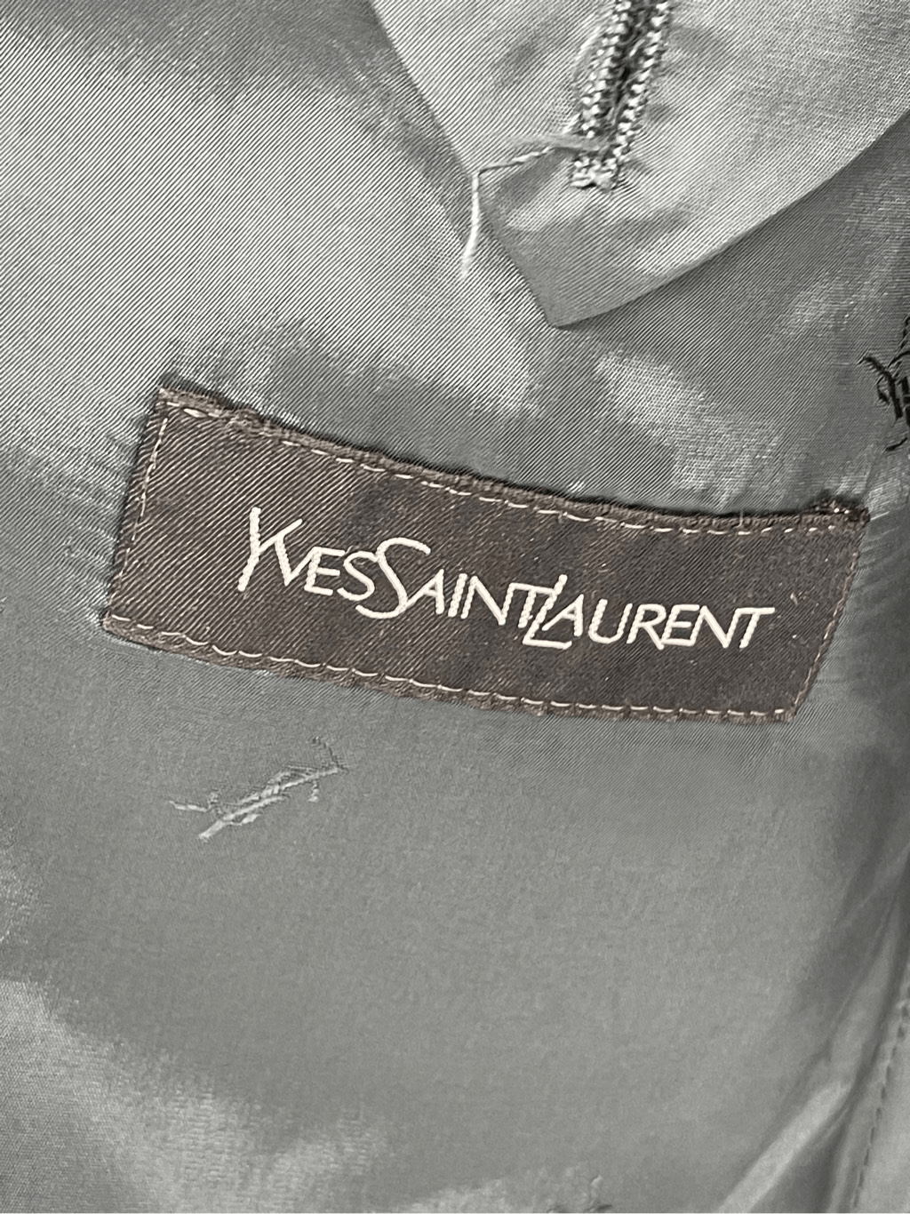 Giacca tuta blazer Yves Saint Laurent cappotto sportivo uomo taglia 40 R blu righe lana