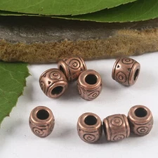 40pcs copper-tone swirl columniform spacer beads H2109