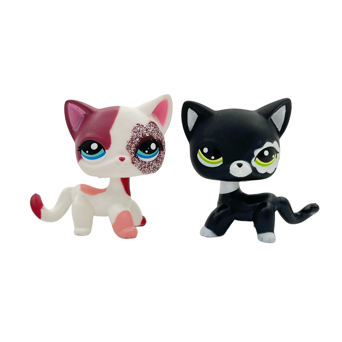 2pcs Littlest pet shop Toys girls bobble head short hair cats