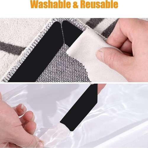 20 Pcs Carpet Mat Grippers Anti Slip Rubber Rug Sticker Skid pad Tape Reusable - Picture 5 of 8