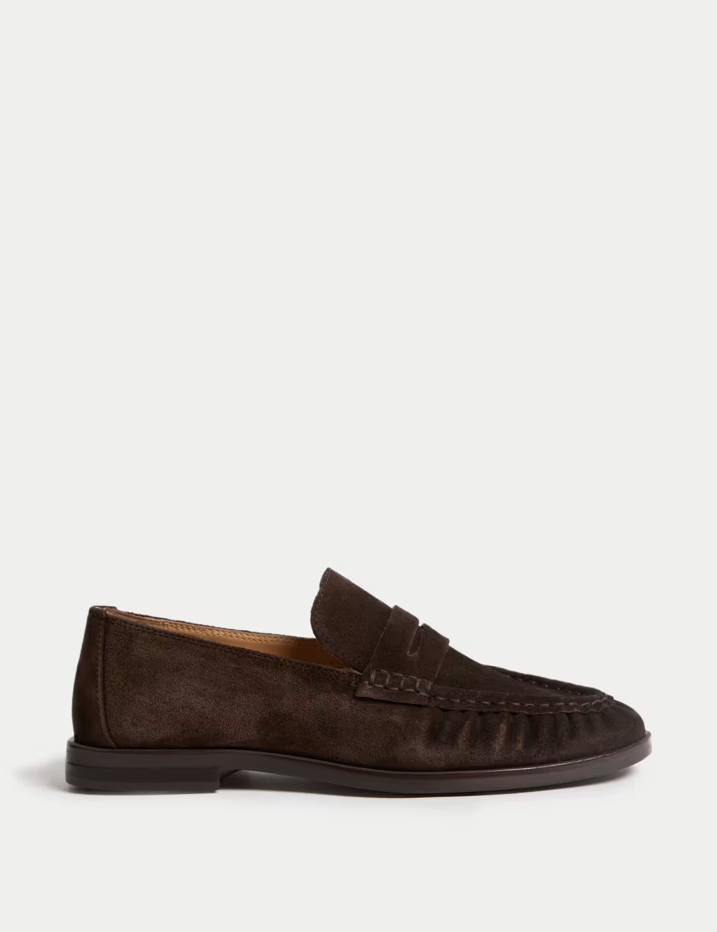 M&S MARKS & SPENCERS, SUEDE LOAFERS CHOCOLATE SIZE 4 5 6 6.5 7 8 SOLD OUT! VIRAL image 2