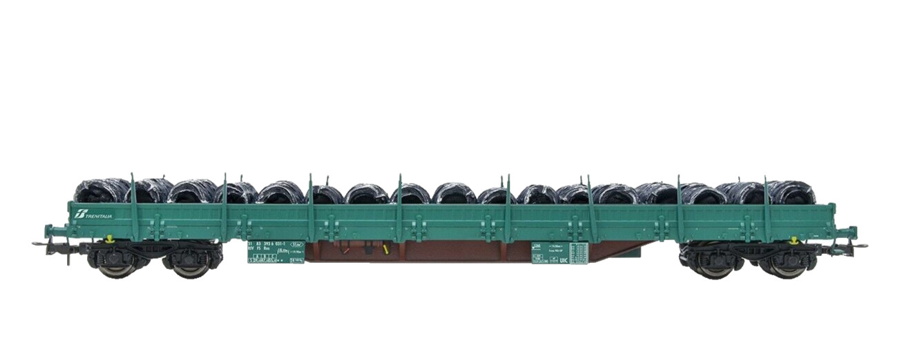 RIVAROSSI HR6553 HO Freight Car Res Green Livery XMPR FS Trenitalia with Coils