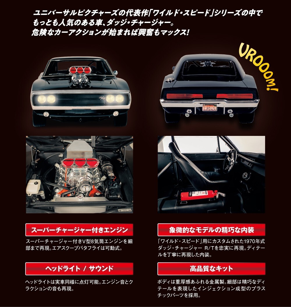 DeAgostini FAST & FURIOUS DOMs 1970 DODGE CHARGER R/T 1/8