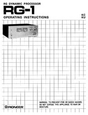 Manuale di istruzioni Operating Instructions per Pioneer RG-1 