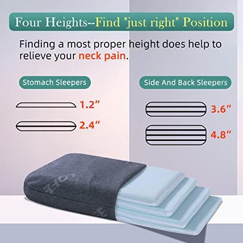 LOFE Adjustable Memory Foam Pillow - 4 Heights from 1.2'' to 4.8'', Cervical - Picture 2 of 6