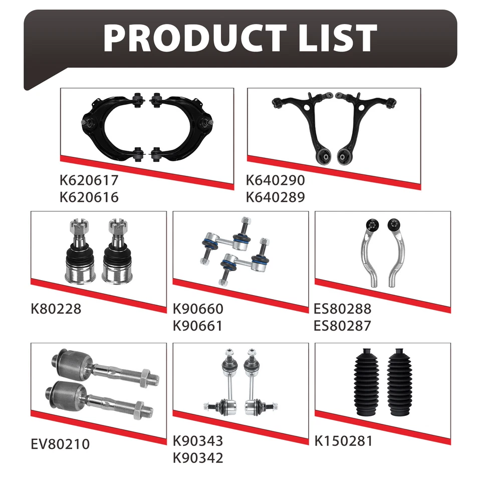 Front Upper lower control arm kit sway bar for 03-07 Honda 2.4L Accord Acura TSX - Image 3 of 4