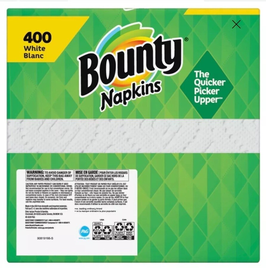 BOUNTY NAPKINS 400 COUNT eBay