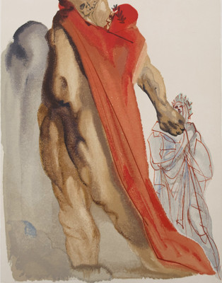 Salvador DALI: Purgatorium 5, Originale GRAVUR, Göttliche Komödie, 1960