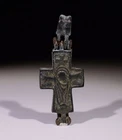 LOVELY BYZANTINE BRONZE RELIQUARY CROSS CIRCA 6TH-12TH CENTURY AD