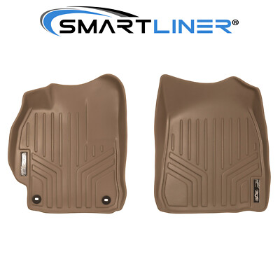 SMARTLINER Custom Fit Floor Mats 1st Row Liner Tan Set 2012-2015 Toyota Camry