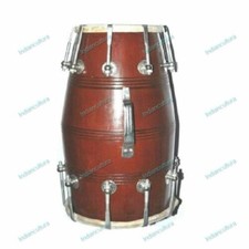 New High Quality Handmade Folk Musical Instrument Nut N Bolt Wooden Dholak/ Dhol