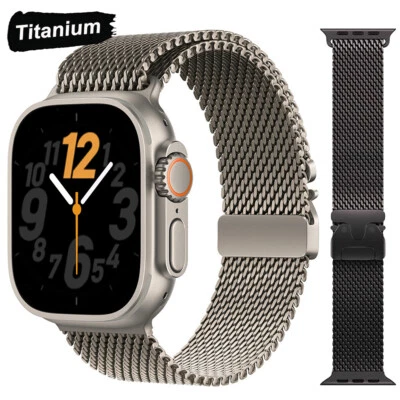 Titanium Milanese Loop Strap For Apple Watch Ultra3 11 10 9 8 44/45/46/49mm Band