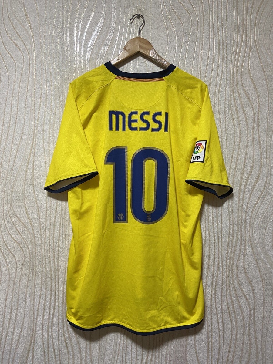 Nike RAFA 86 イエロー TシャツL 新品　レア BARCELONA 2008 2010 AWAY FOOTBALL SHIRT SOCCER JERSEY NIKE 286787