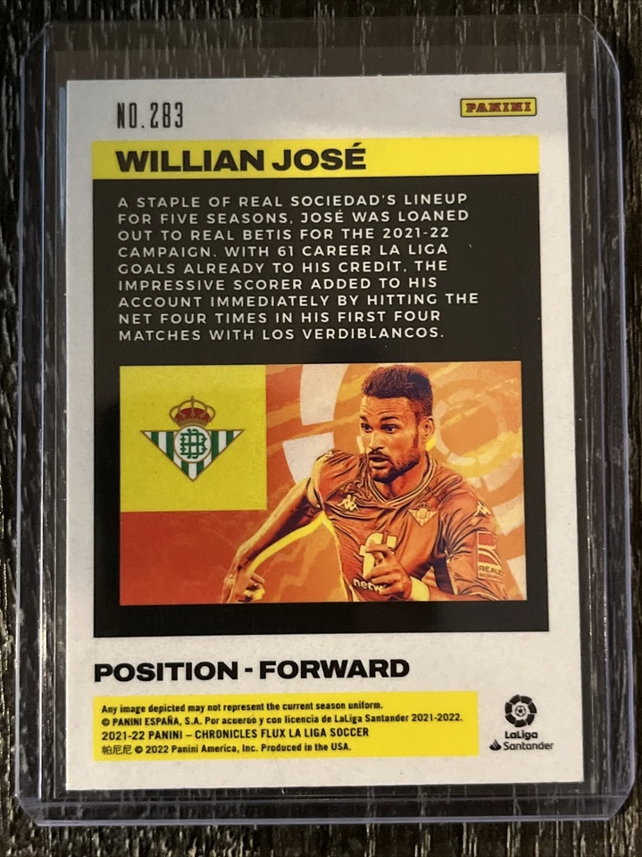 WILLIAN JOSE 2021-22 Chronicles Soccer Flux - La Liga - Real Betis - Image 2 of 2